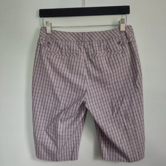 Cutter & Buck Golf Annika Pink Black White Plaid Bermuda Shorts Sz 2 12" Inseam - Picture 6 of 10